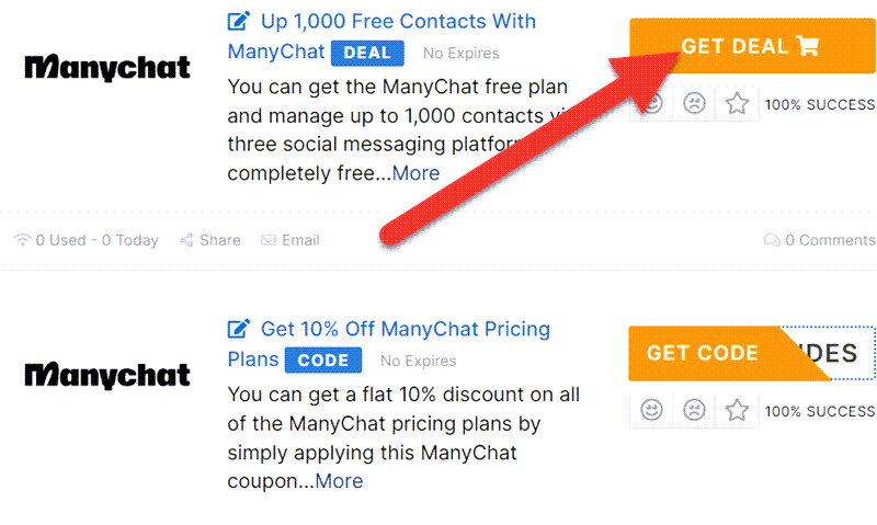 ManyChat Coupons
