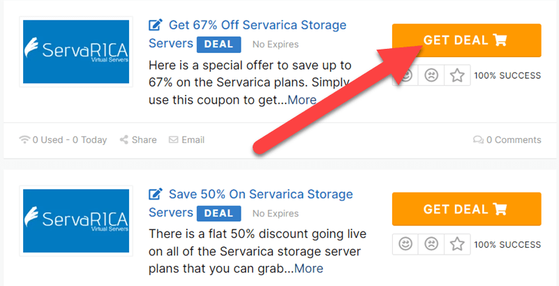 Servarica Coupons