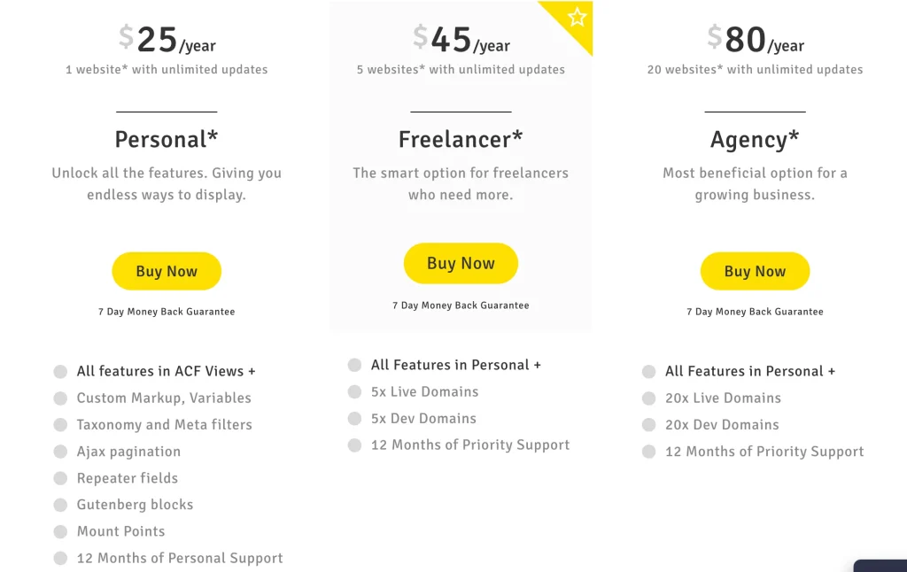 Advanced Views Pro Pricing