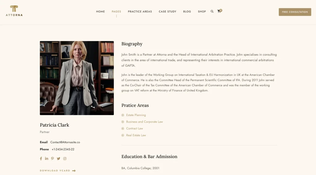 Attorna Page Template