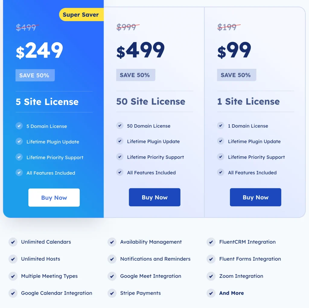 Fluentbooking Pricing