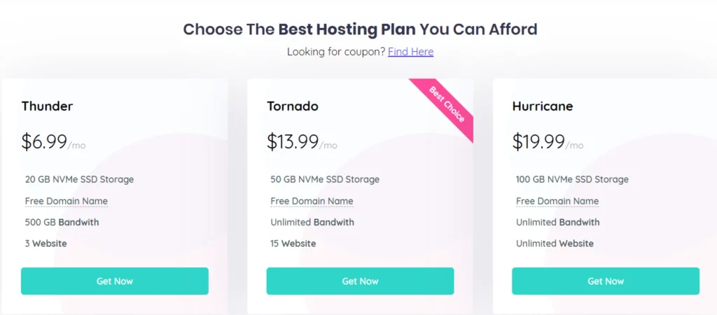 Hosterplan Singapore hosting price