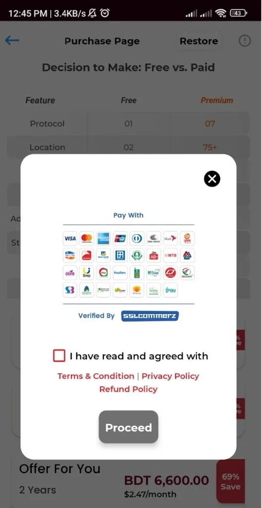 Check the terms and conditions