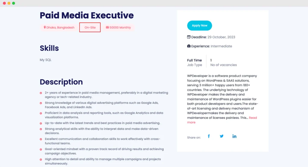 Improved Job Posting - After