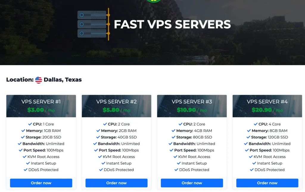Minecraft Hosting VPS Servers