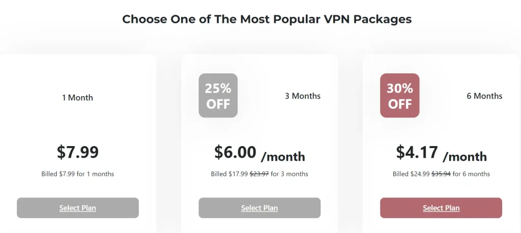 Step 3 - Select the pricing plan