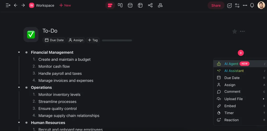 Taskade Manage Tasks