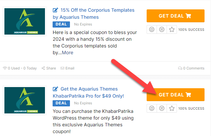 Aquarius Themes Coupons