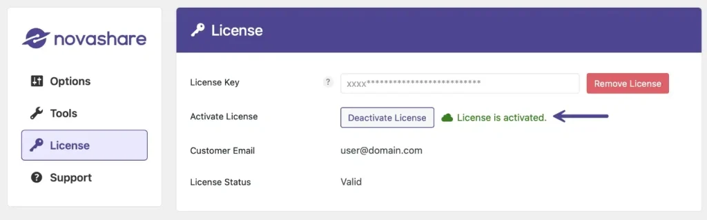 checking the license activation