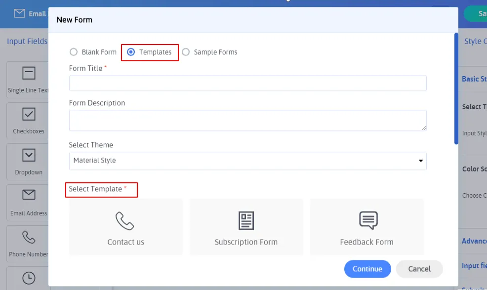 create a new template