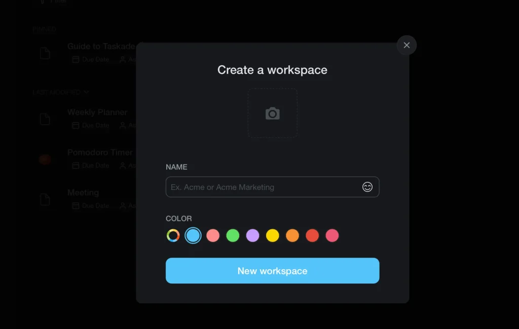 create a workspace