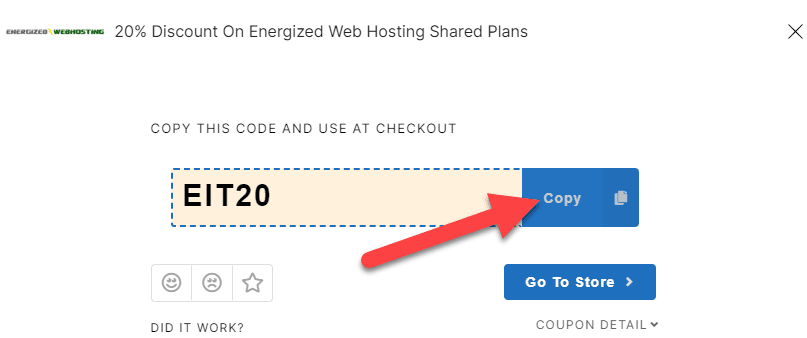 Energized Web Hosting Code Redeemed