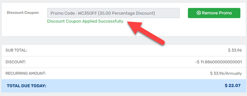 ExonHost Coupon Applied
