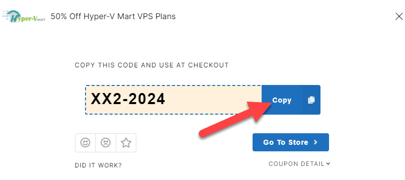Hyper-V Mart Code Redeemed