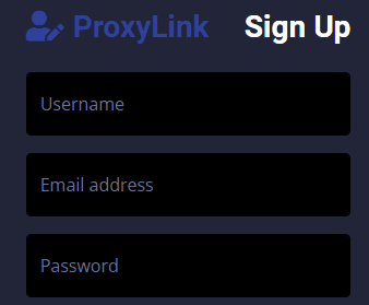 ProxyLink Signup