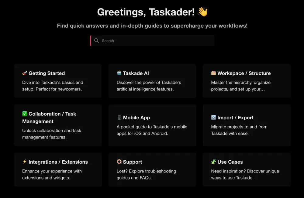 Taskade Customer Support