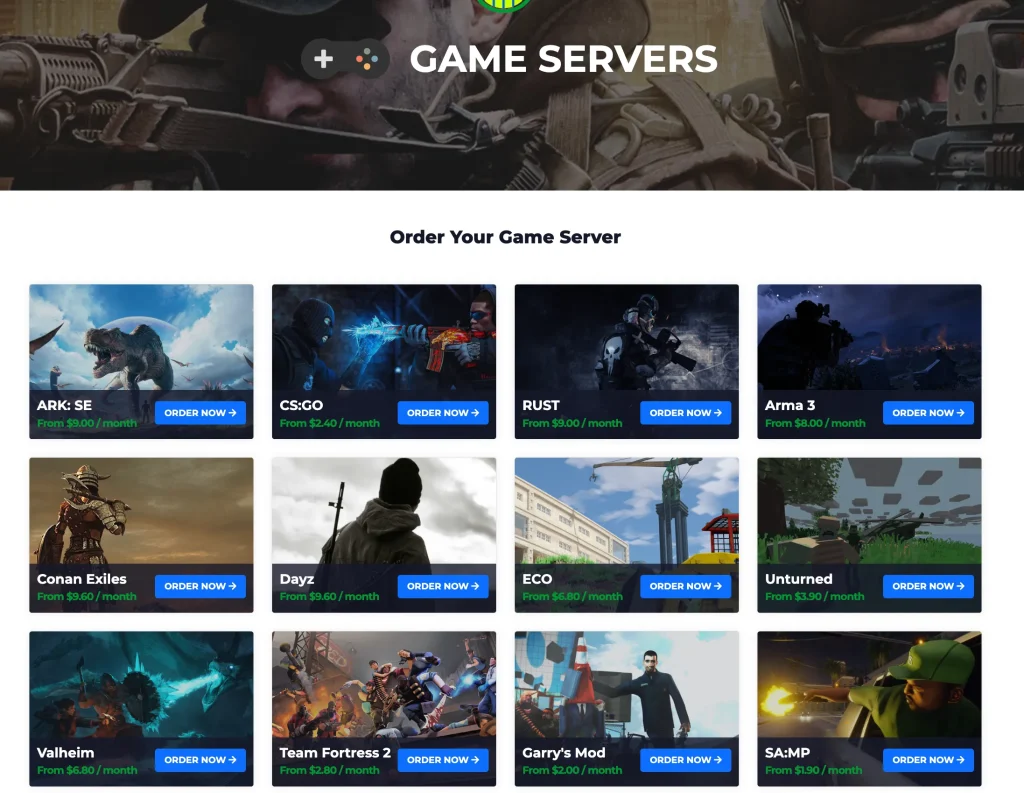 the minecraft hosting - game servers