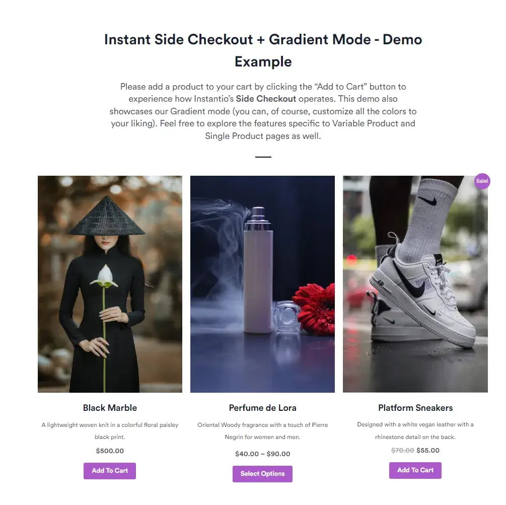 Instantio Super Quick Checkout