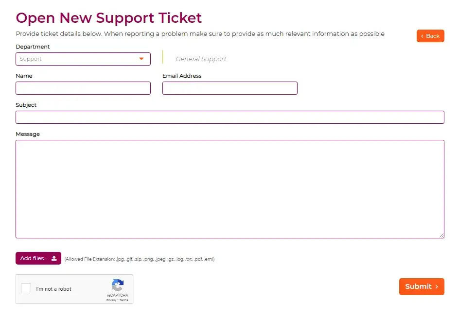 wpx hosting support ticket