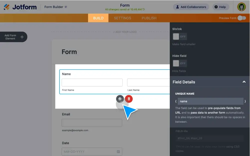 Jotform Pre Populate forms 
