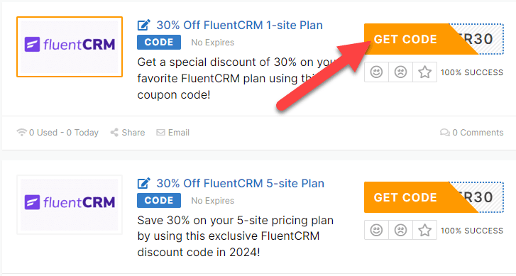 FluentCRM Coupon Codes