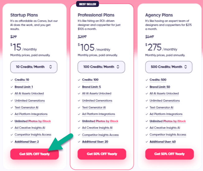 AdCreative.ai Pricing