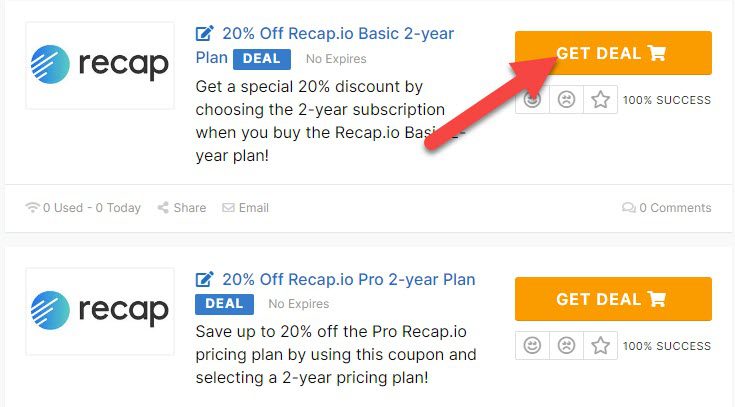 Recap IO Coupons