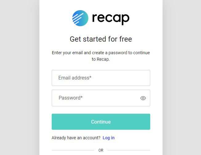 Recap IO Signup