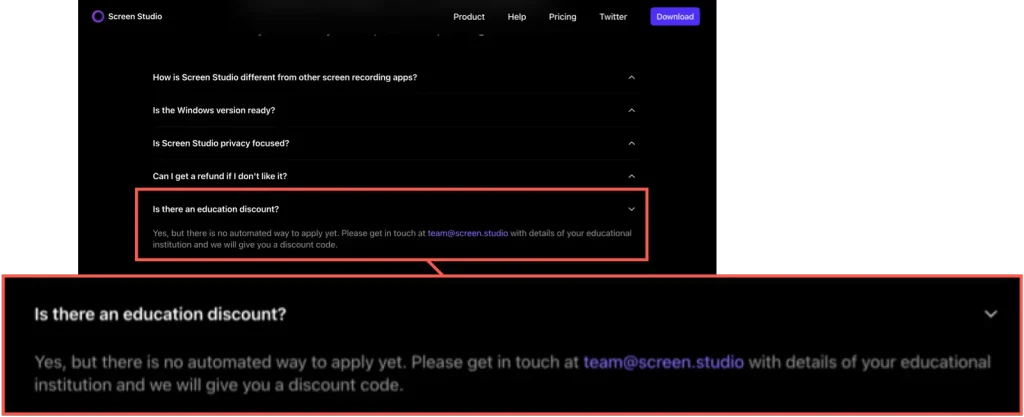 Screen Studio Education Discount