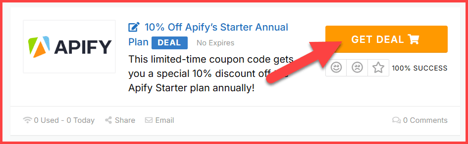 Apify Coupons