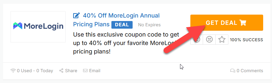 MoreLogin Coupons