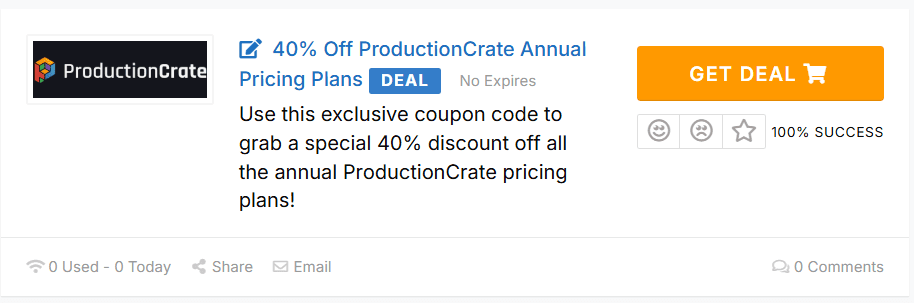 ProductionCrate Coupons
