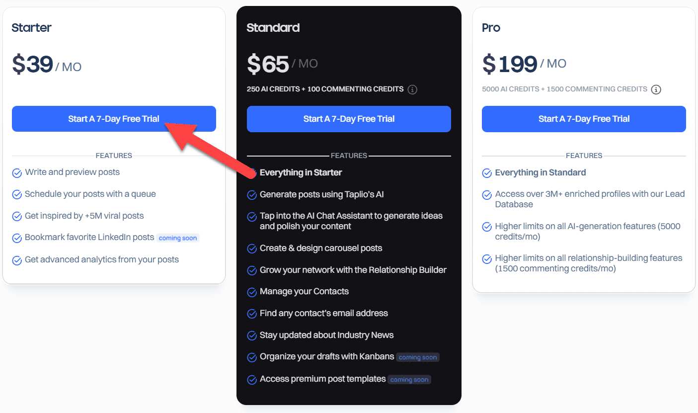 Taplio Pricing