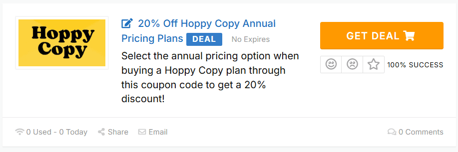 Hoppy Copy Coupons
