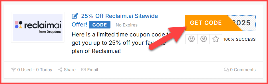 Reclaim.ai Coupons