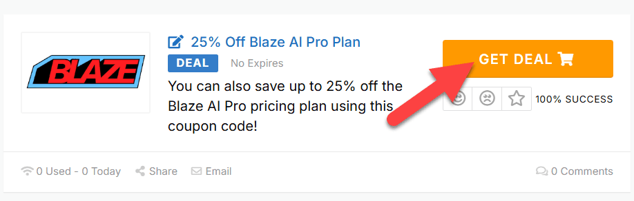 Blaze AI Coupons