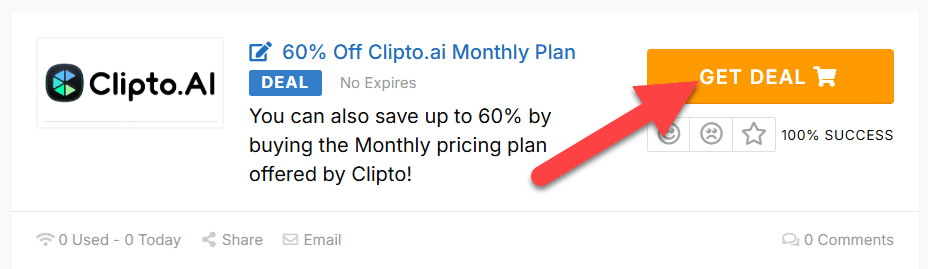 Clipto.ai Coupons