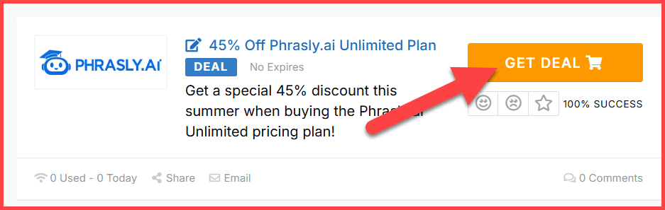 Phrasly.ai Coupons