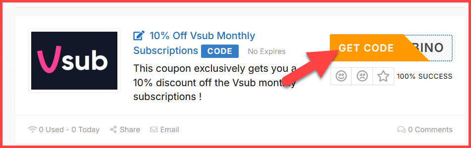 Vsub Coupons